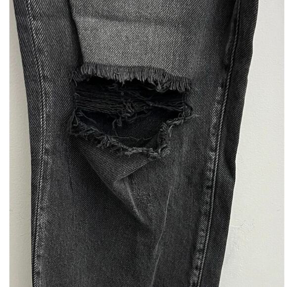 Kancan 90’s Boyfriend Jeans Women’s Sz 11/29 Black Distressed Baggy Button Fly - Picture 3 of 13